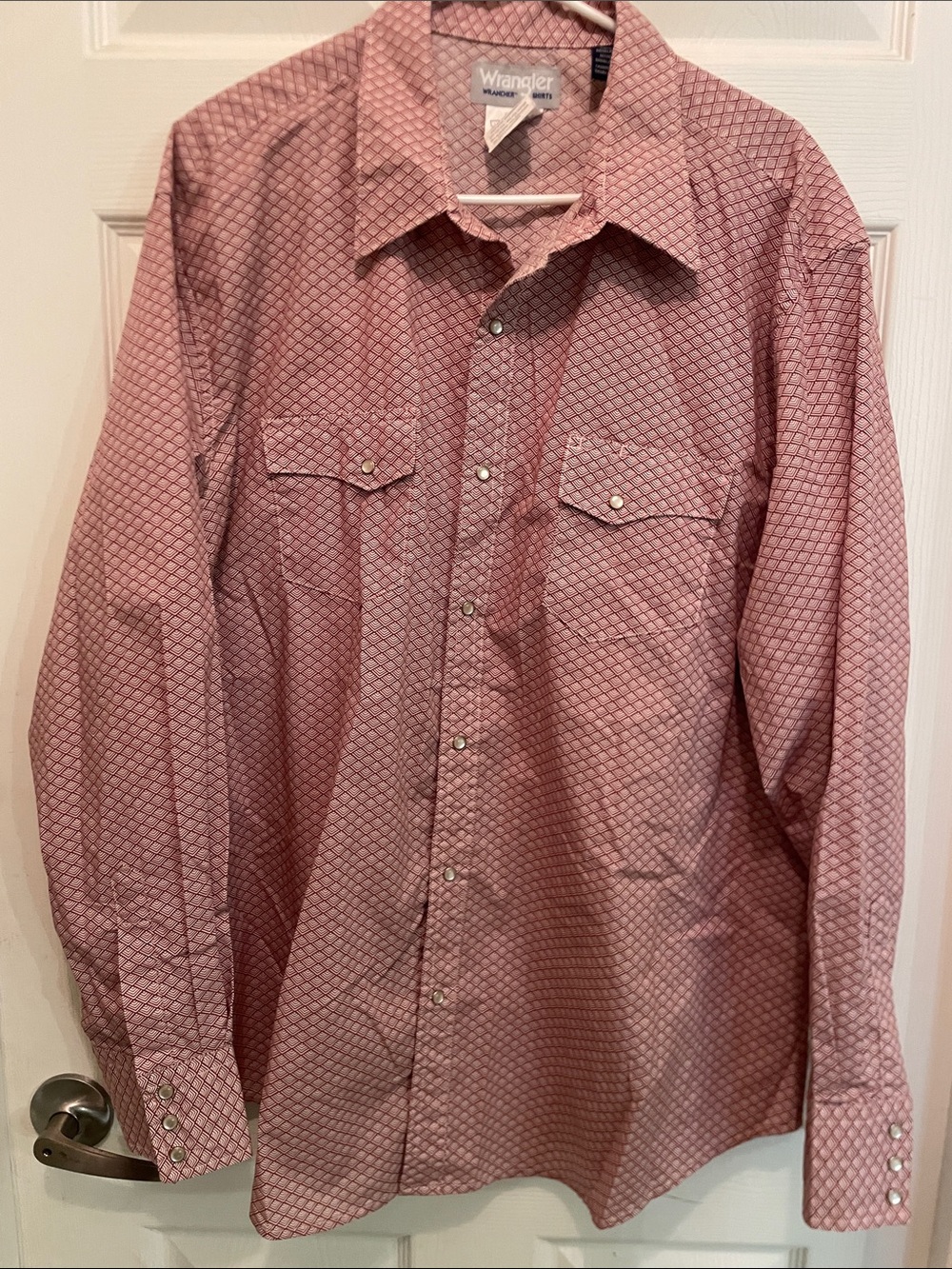 Wrangler Men's Red  xxl Geometric Western Button-Down Shirt